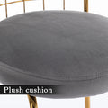 Bar Stool Set Of 2, Luxury Velvet High Bar Stool With Metal Legs And Soft Back, Pub Stool Chairs Armless Modern Kitchen High Dining Chairs With Metal Legs, Grey Gray Velvet