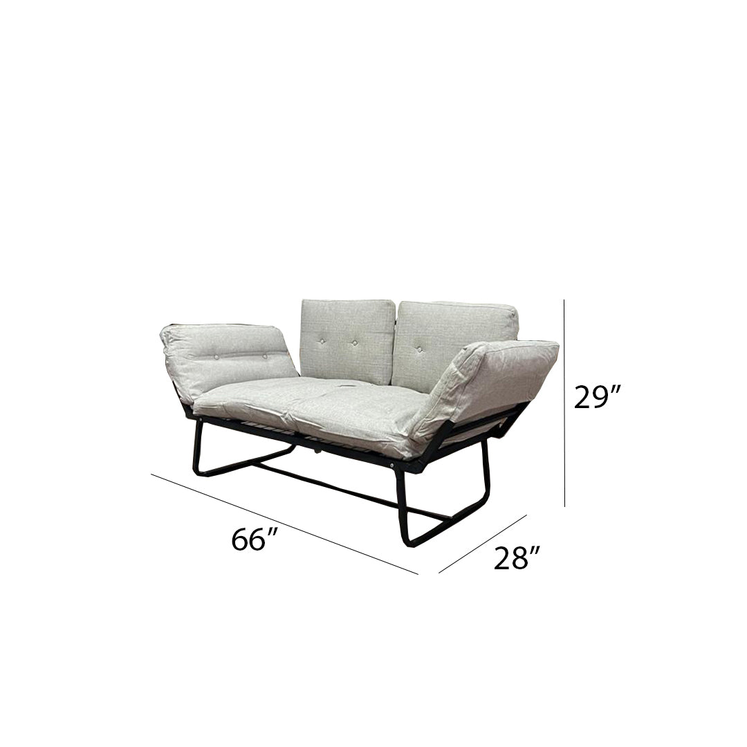 Violette Metal Frame Futon Beautiful Seat Beige Metal