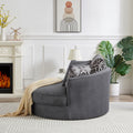Swivel Accent Barrel Chair With 5 Movable Pillow 360 Degree Swivel Round Sofa Chair For Living Room,Bedroom, Hotel, Grey Grey Foam Corduroy