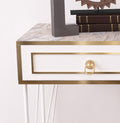 Ardeno Metal Legs Wood Base Console Table White Wood