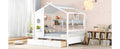 Wooden Full Size House Bed With 2 Drawers,Kids Bed With Storage Shelf, White Full White Solid Wood