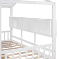 Wooden Twin Size House Bed With 2 Drawers,Kids Bed With Storage Shelf, White Twin White Solid Wood