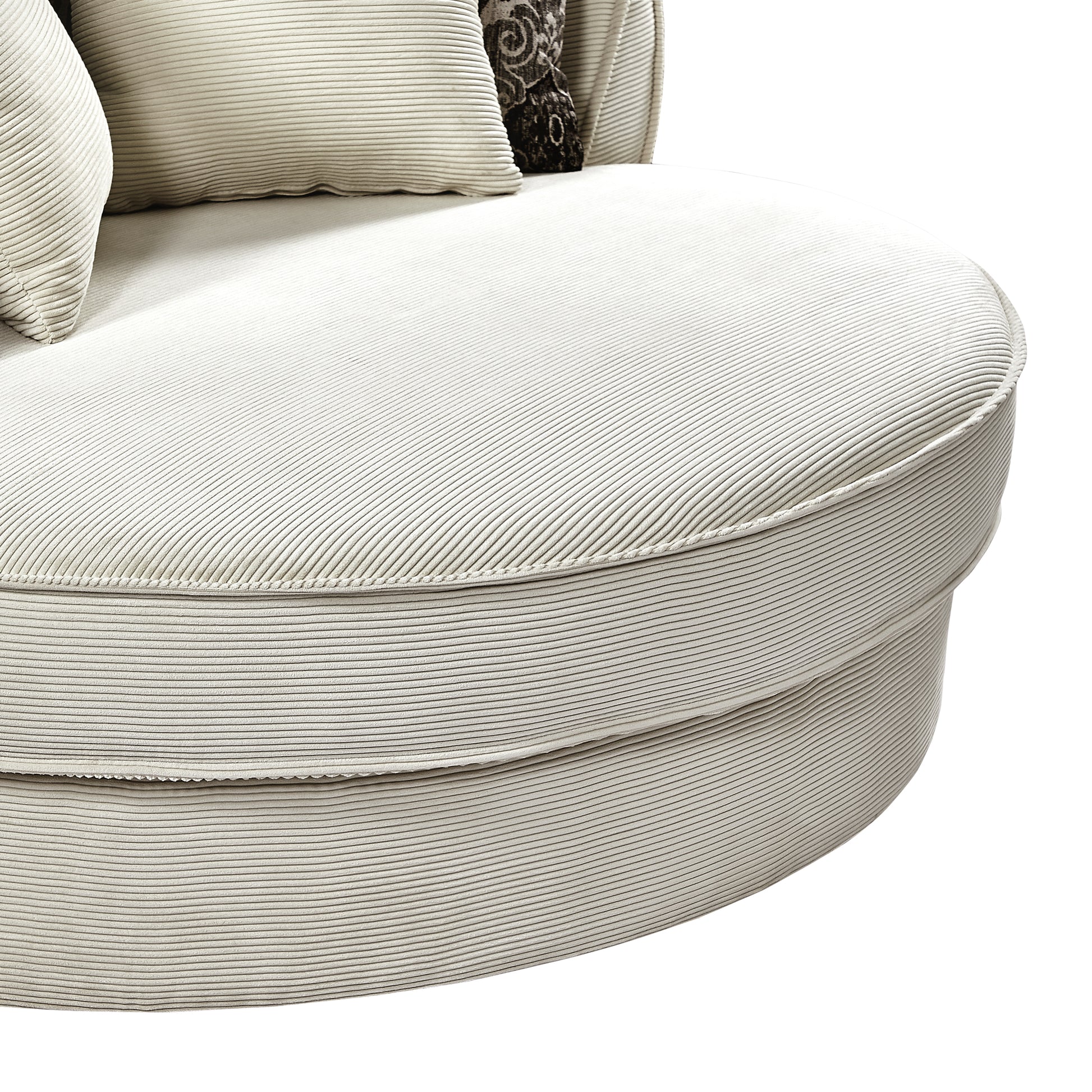 Swivel Accent Barrel Chair With 5 Movable Pillow 360 Degree Swivel Round Sofa Chair For Living Room,Bedroom, Hotel, Beige Beige Foam Corduroy