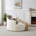 Swivel Accent Barrel Chair With 5 Movable Pillow 360 Degree Swivel Round Sofa Chair For Living Room,Bedroom, Hotel, Beige Beige Foam Corduroy