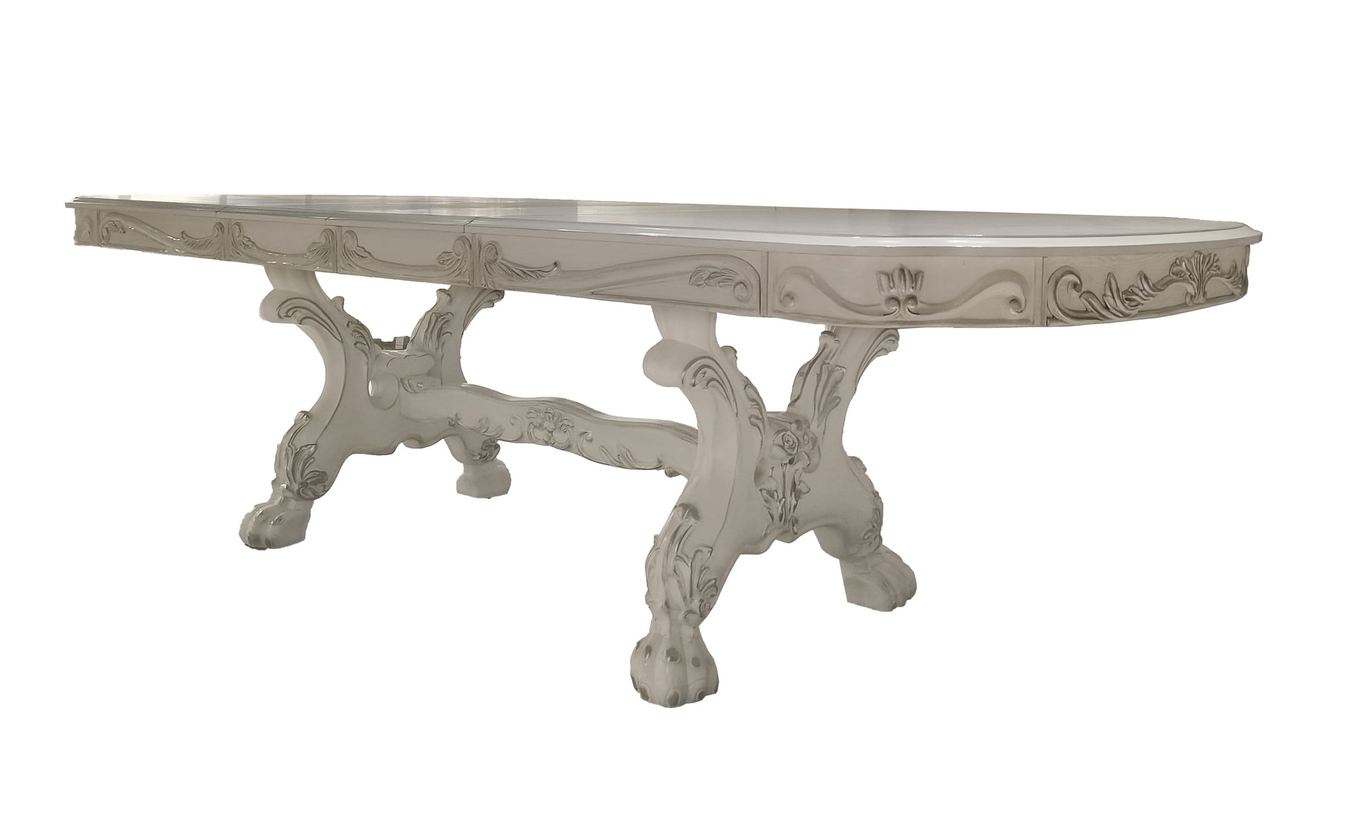 Dresden Dining Table 108" In Bone White Finish Dn01694 White Mdf