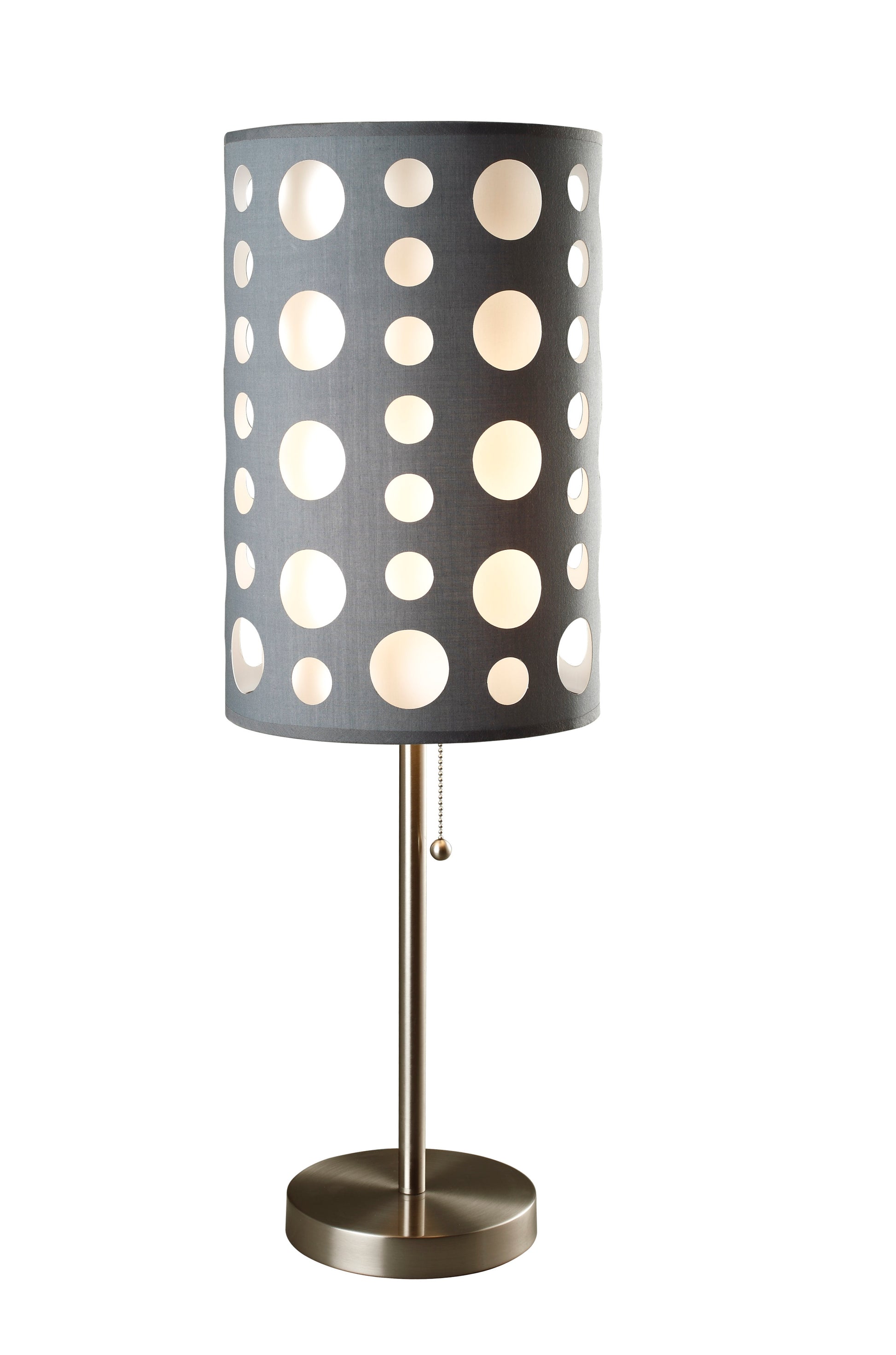 30"H Grey White Retro Table Lamp Grey Metal