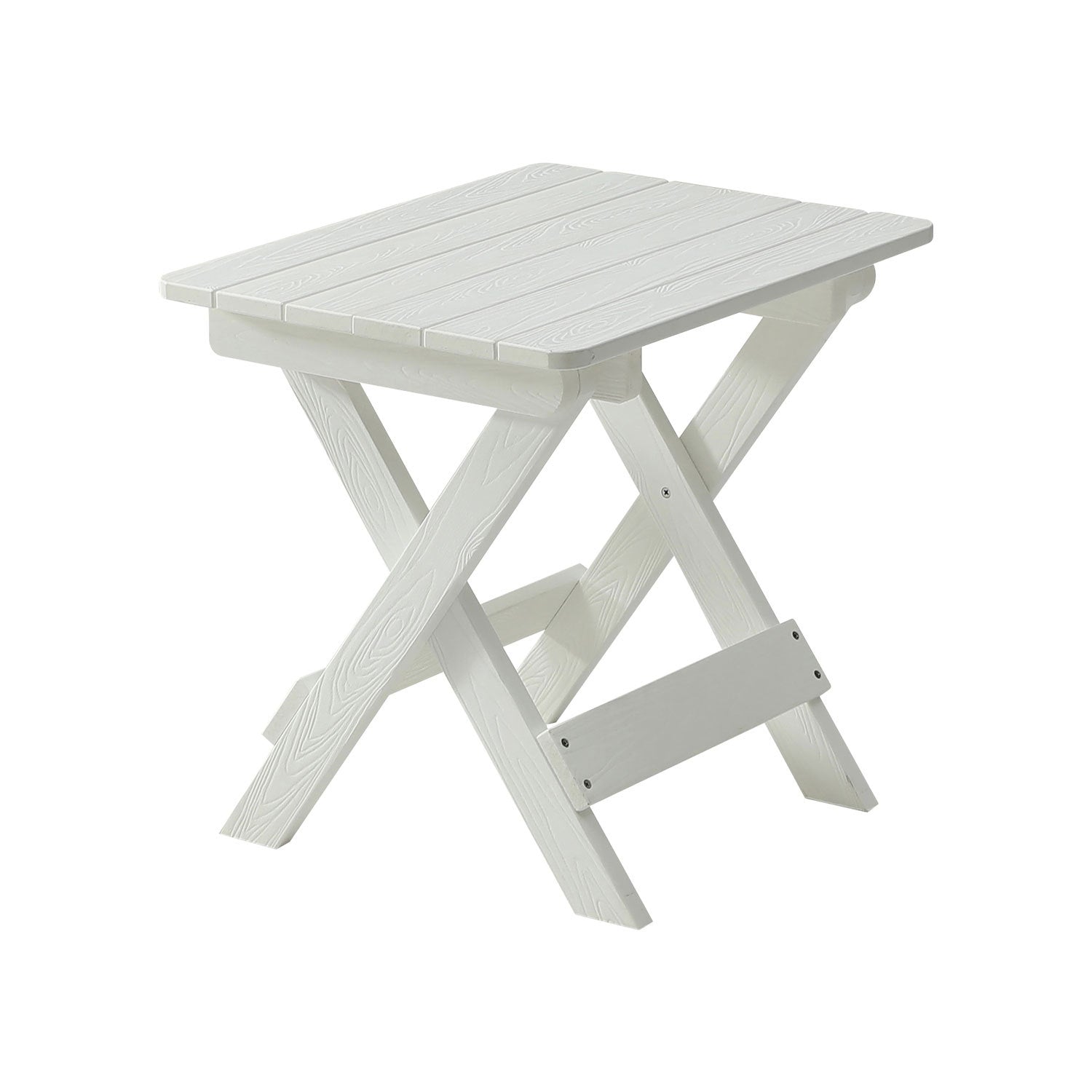 Hips Foldable Small Table And Chair Set With 2 Chairs And Rectangular Table White White Hdpe