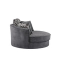 Swivel Accent Barrel Chair With 5 Movable Pillow 360 Degree Swivel Round Sofa Chair For Living Room,Bedroom, Hotel, Grey Grey Foam Corduroy