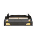 Full Size Race Car Shaped Platform Bed With Wheels And Storage, Black Yellow Box Spring Not Required Full Black Wood Bedroom Bed Frame Solid Wood Mdf