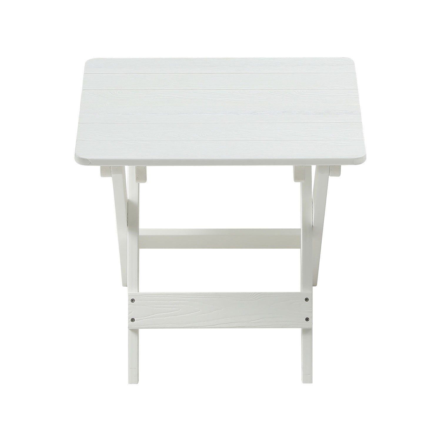 Hips Foldable Small Table And Chair Set With 2 Chairs And Rectangular Table White White Hdpe