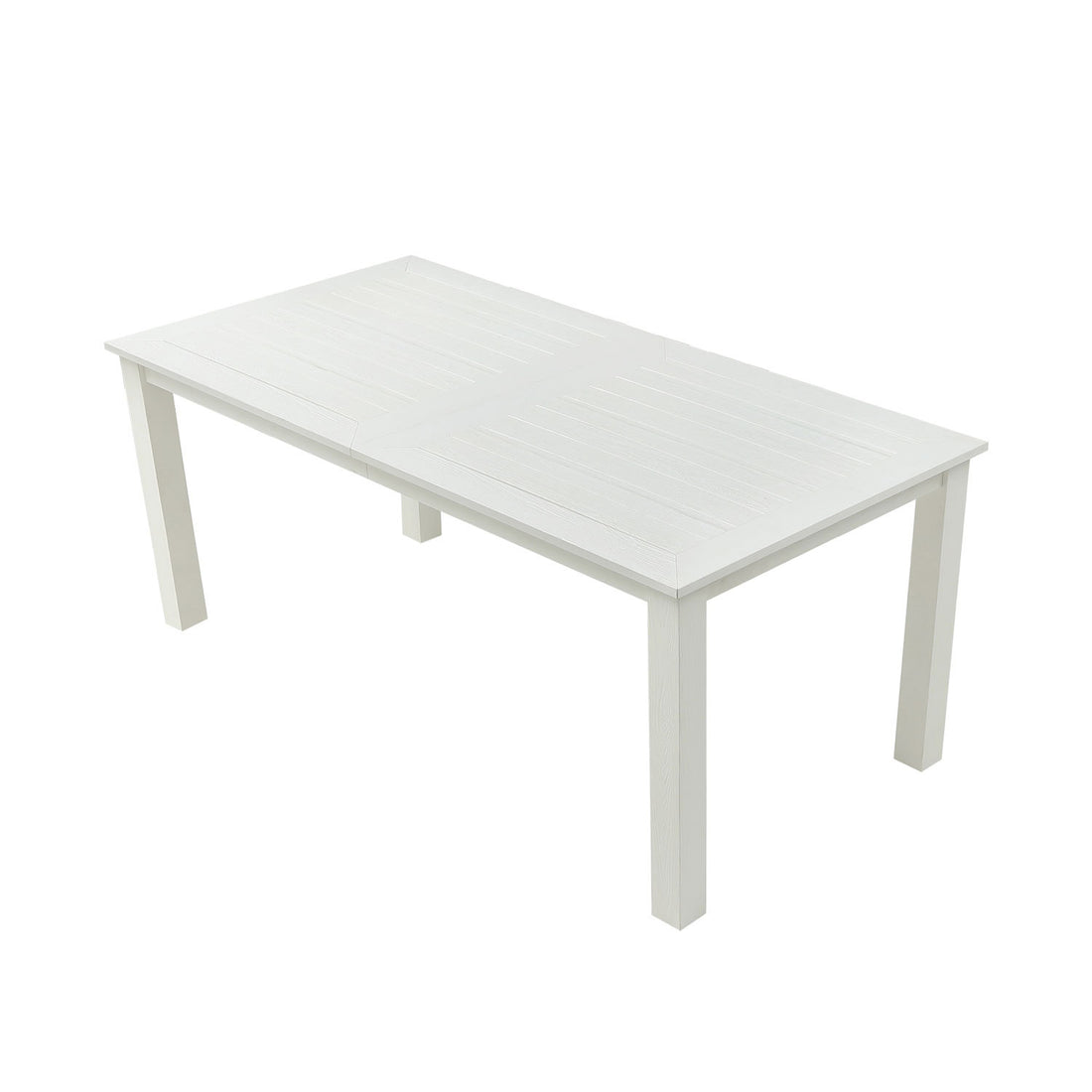 Hips Outdoor Dining Table,70.86" Rectangular All Weather Dining Table For 4 6 Persons, Dining Table For Outdoors And Indoors White White Hdpe