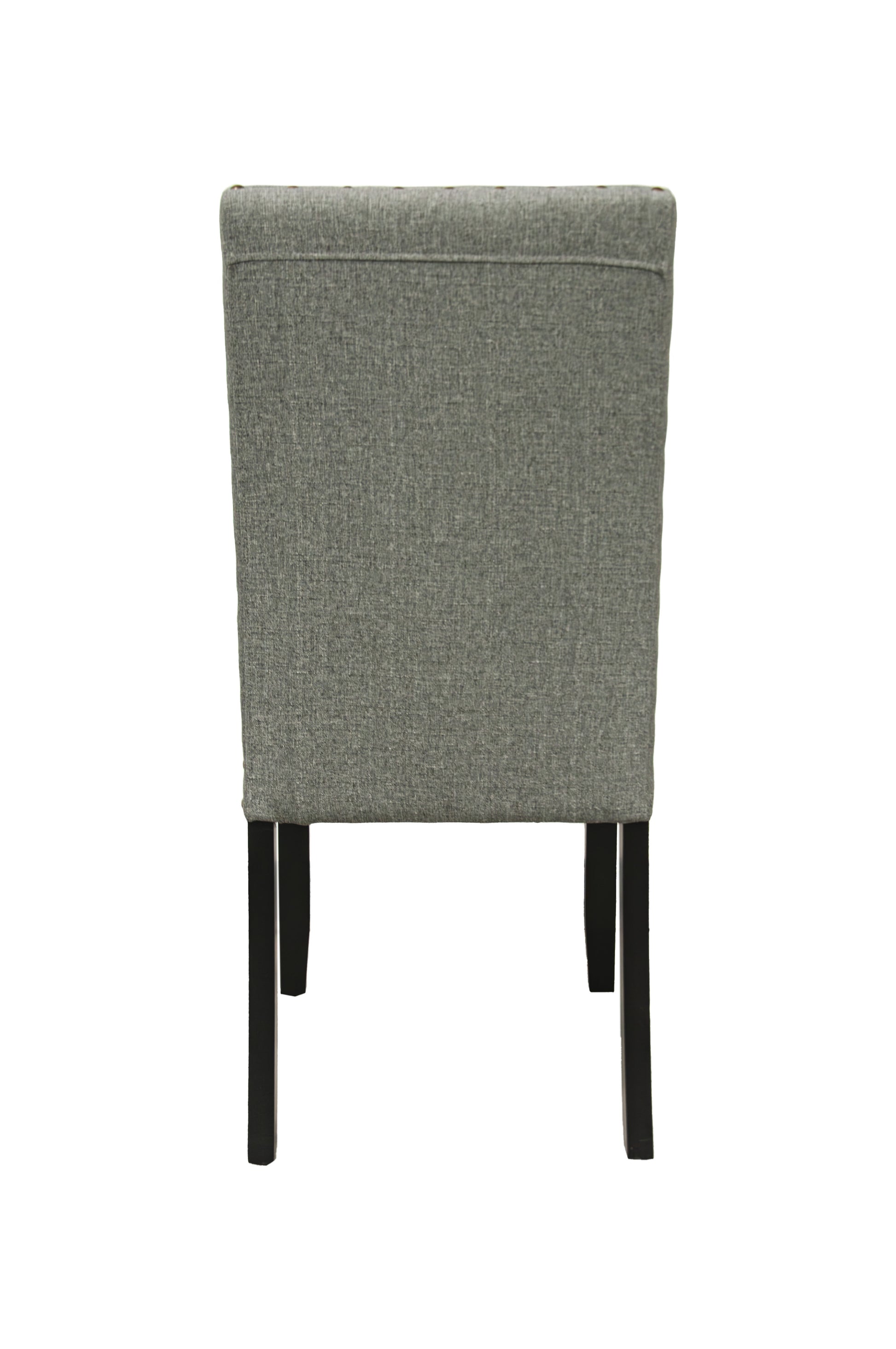 Grey Fabric Modern Set Of 2 Dining Chairs Plush Cushion Side Chairs Nailheads Trim Wooden Chair Kitchen Dining Room Gray Dining Room Foam Contemporary,Modern,Transitional Dining Chairs Rubberwood Solid Wood