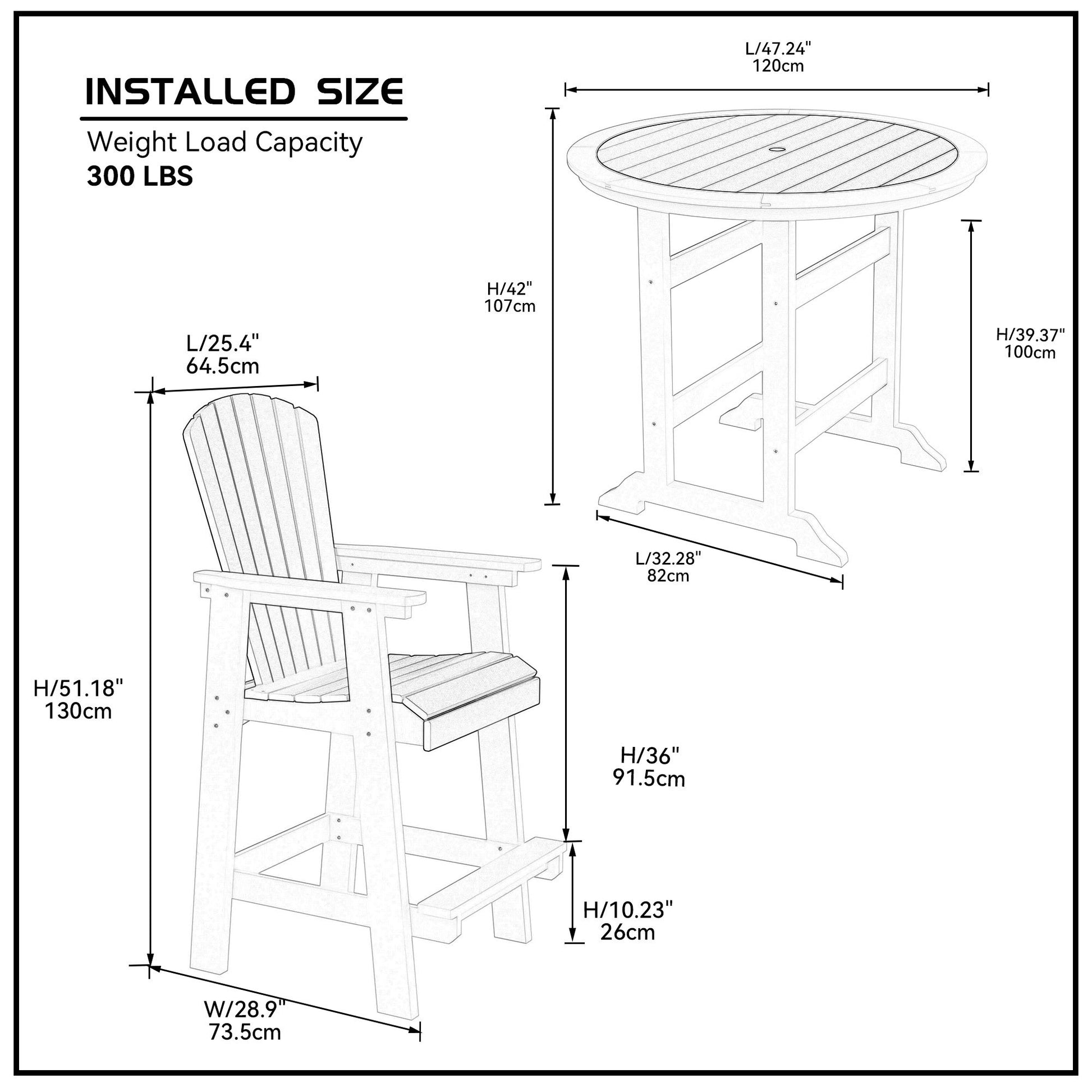 Hdpe Patio Bar Table Set High Top Outdoor Table And Chairs Set Of 5 Bar Table & Stools Set With Tall Adirondack Chairs Set For 4 White Hdpe