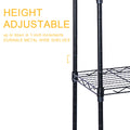 Yssoa Heavy Duty 6 Shelf Shelving With Wheels, With Hanging Hooks, Wire Shelving, Adjustable Storage Units, 17'' D X 11'' W X 63'' H, 6 Tier, Black Black Aluminum