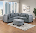 Modular Sectional 6Pc Set Living Room Furniture Corner Sectional Tufted Nail Heads Couch Gray Linen Like Fabric 3X Corner Wedge 2X Armless Chairs And 1X Ottoman Gray Primary Living Space Tufted Back Contemporary,Modern Modular Fabric 6 Seat