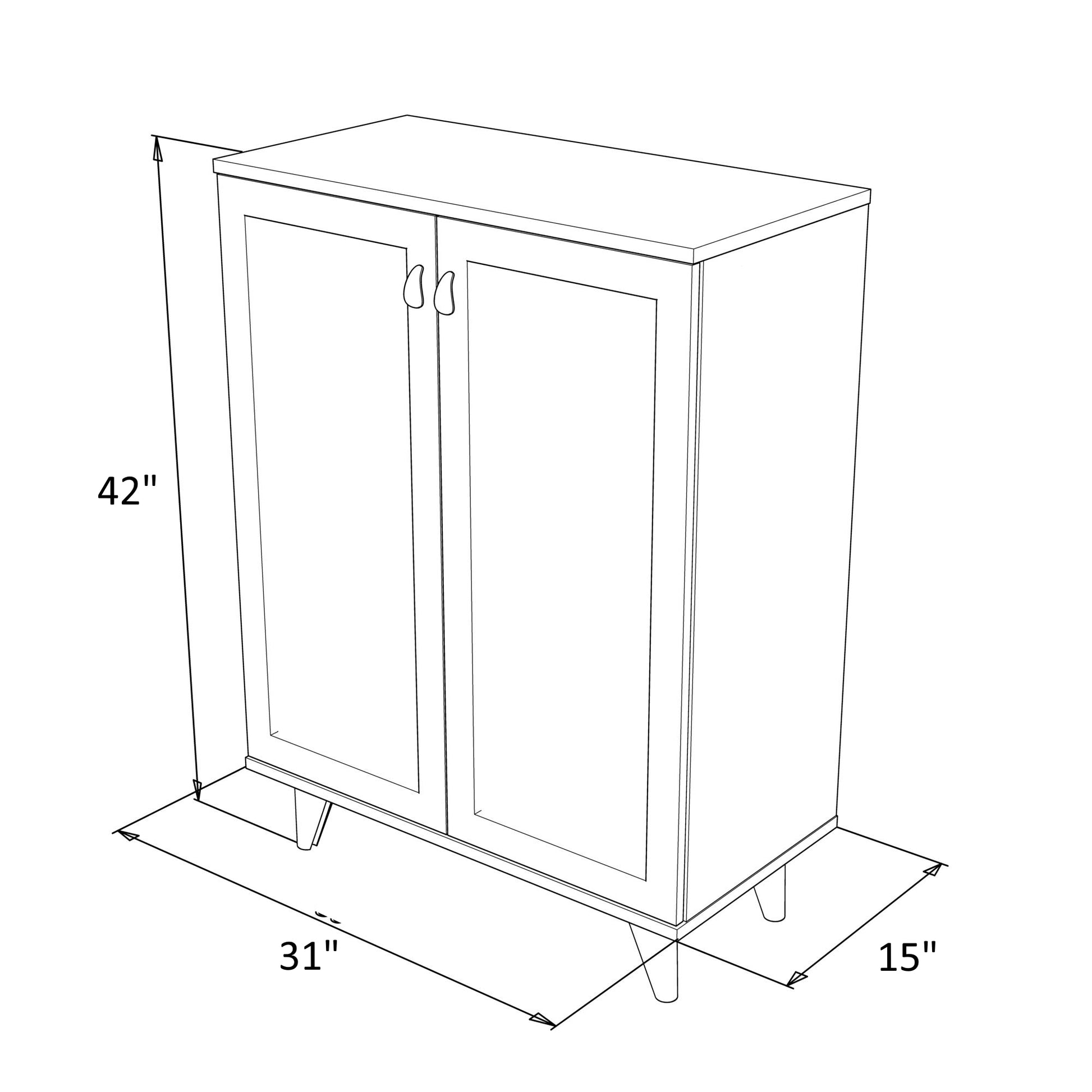 Karina Wood Base Shoe Cabinet Cream Wood