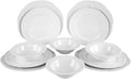 Fulya 12 Pieces Dinnerware Set White Porcelain