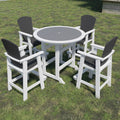 Hdpe Patio Bar Table Set High Top Outdoor Table And Chairs Set Of 5 Bar Table & Stools Set With Tall Adirondack Chairs Set For 4 White Hdpe