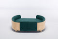 Scandinavian Style Elevated Dog Bed Pet Sofa With Solid Wood Legs And Bent Wood Back, Velvet Cushion,Mid Size,Dark Green Dark Green Removable Cover Scandinavian Dog Large 41 70 Lbs Foam Plywood