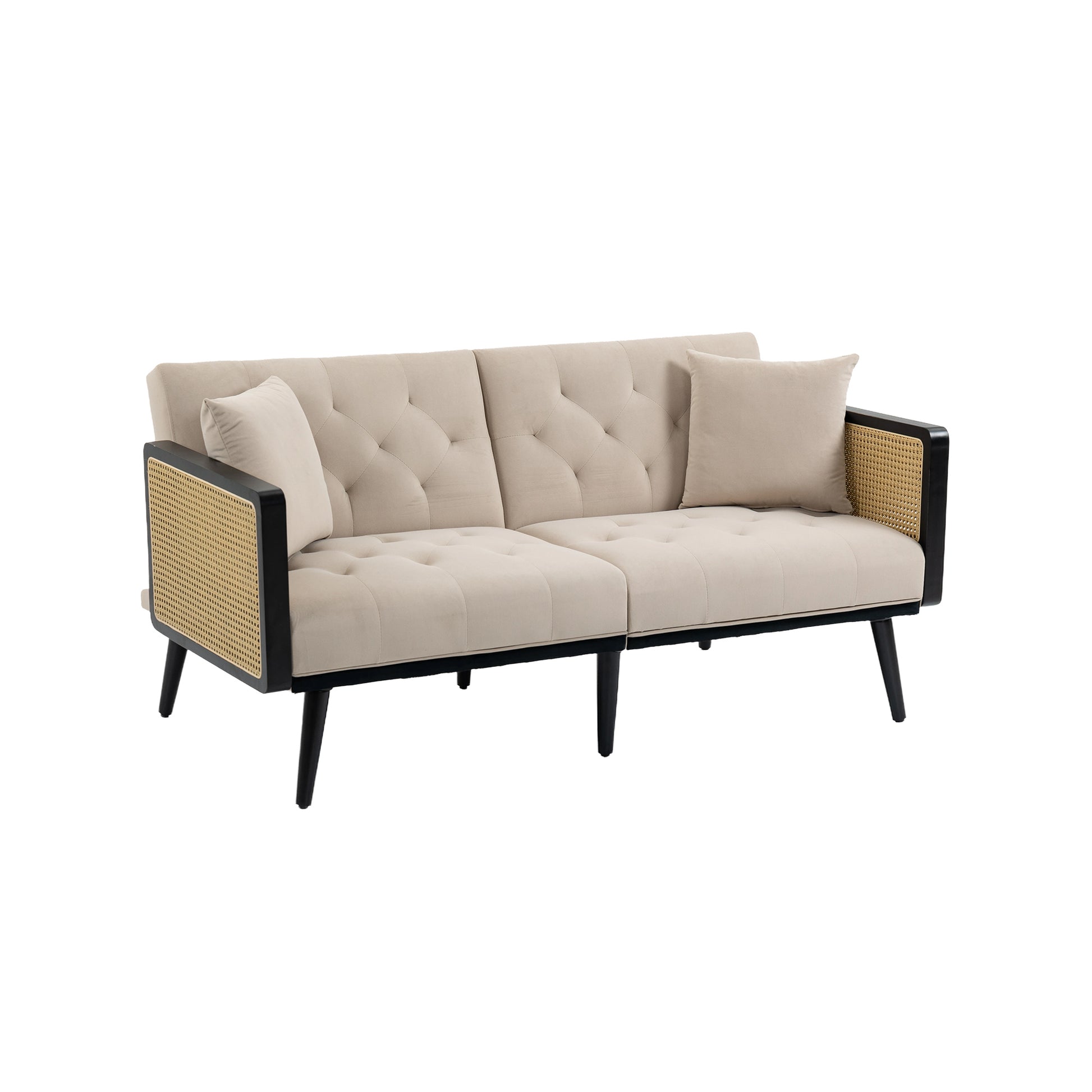 Coolmore Velvet Sofaaccent Sofa .Seat Sofa With Metal Feet Beige Primary Living Space Modern Foam Velvet