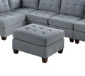 Contemporary Modular Sectional 6Pc Set Living Room Furniture Corner Sectional Gray Linen Like Fabric Tufted Nail Heads 2X Corner Wedge 3X Armless Chair And 1X Ottoman Gray Linen Primary Living Space Tufted Back Contemporary,Modern Modular Fabric 6 Seat