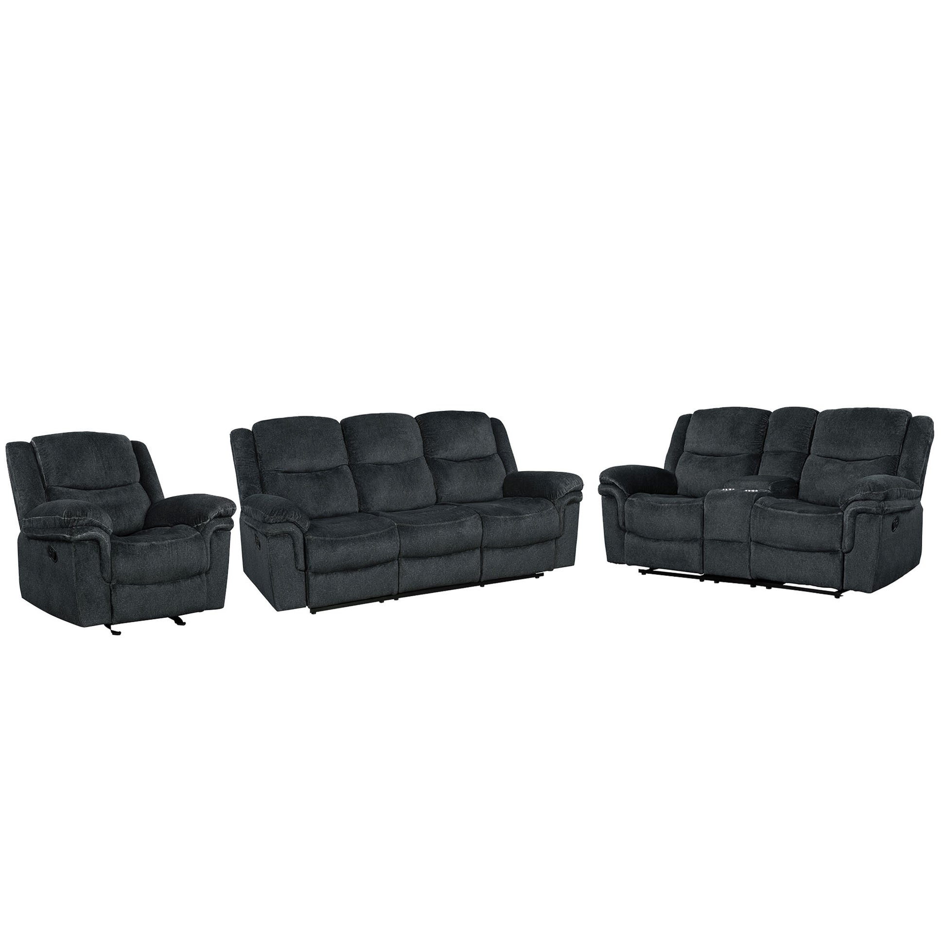 Home Theater Seating Manual Reclining Sofa With Cup Holders,Hide Away Storage, 2 Usb Ports And 2 Power Sockets For Living Room, Bedroom, Dark Blue Dark Blue Foam Velvet