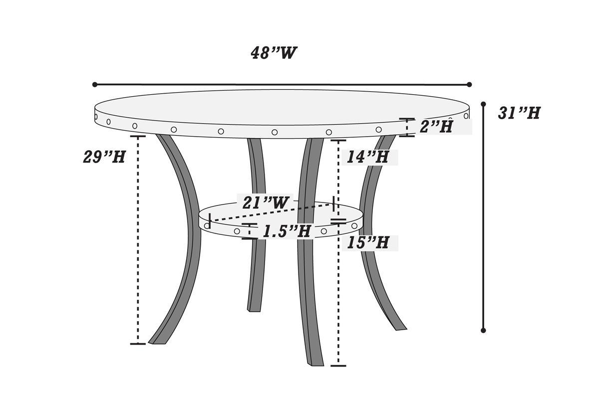 Dining Room Furniture Natural Wooden Round Dining Table 1Pc Dining Table Only Nailheads And Storage Shelve Natural Wood Dining Room Classic,Contemporary,Modern,Transitional Round Kitchen & Dining Tables Wood Rubber Wood