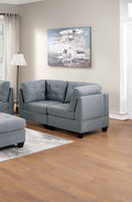 Modular Sofa Set 6Pc Set Living Room Furniture Sofa Loveseat Tufted Couch Nail Heads Gray Linen Like Fabric 4X Corner Wedge 1X Armless Chair And 1X Ottoman Gray Linen Primary Living Space Tufted Back Contemporary,Modern Modular Fabric 6 Seat