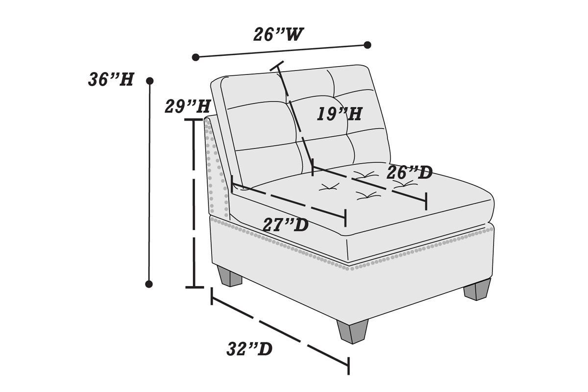 Modular Sectional 6Pc Set Living Room Furniture Corner Sectional Tufted Nail Heads Couch Black Coffee Linen Like Fabric 3X Corner Wedge 2X Armless Chairs And 1X Ottoman Coffee Wood Primary Living Space Cushion Back Contemporary,Modern,Transitional