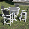 Hdpe Patio Bar Table Set High Top Outdoor Table And Chairs Set Of 5 Bar Table & Stools Set With Tall Adirondack Chairs Set For 4 White Hdpe