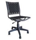 Bungee Task Office Chair Armless With Black Coating Caster Nylon Solid Black Office Powder Coated Wipe Clean Square Contemporary,Modern Office Chairs Slat Back Adjustable Height Abs Steel Q235