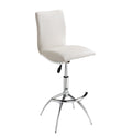 Modern Barstool Texture Chrome Adjustable Height In Soft White Color Cushion Solid Kitchen Solid Back Iron White Straight Grain Polished Foam Wipe Clean Square Contemporary,Modern Bar Stools Foam Chrome