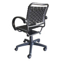 Bungee Arm Office Chair With Black Coating Caster Nylon Solid Black Office Powder Coated Wipe Clean Square Contemporary,Modern Office Chairs Slat Back Adjustable Height Abs Steel Q235