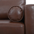 Small Sofa Couch 76.97 In . Brown 3 Seat Comfy Couches For Living Room, Mid Century Modern Couch With Iron Wood Structuresoft Cushion Sofa For Home Office Apartment Brown Foam Pu