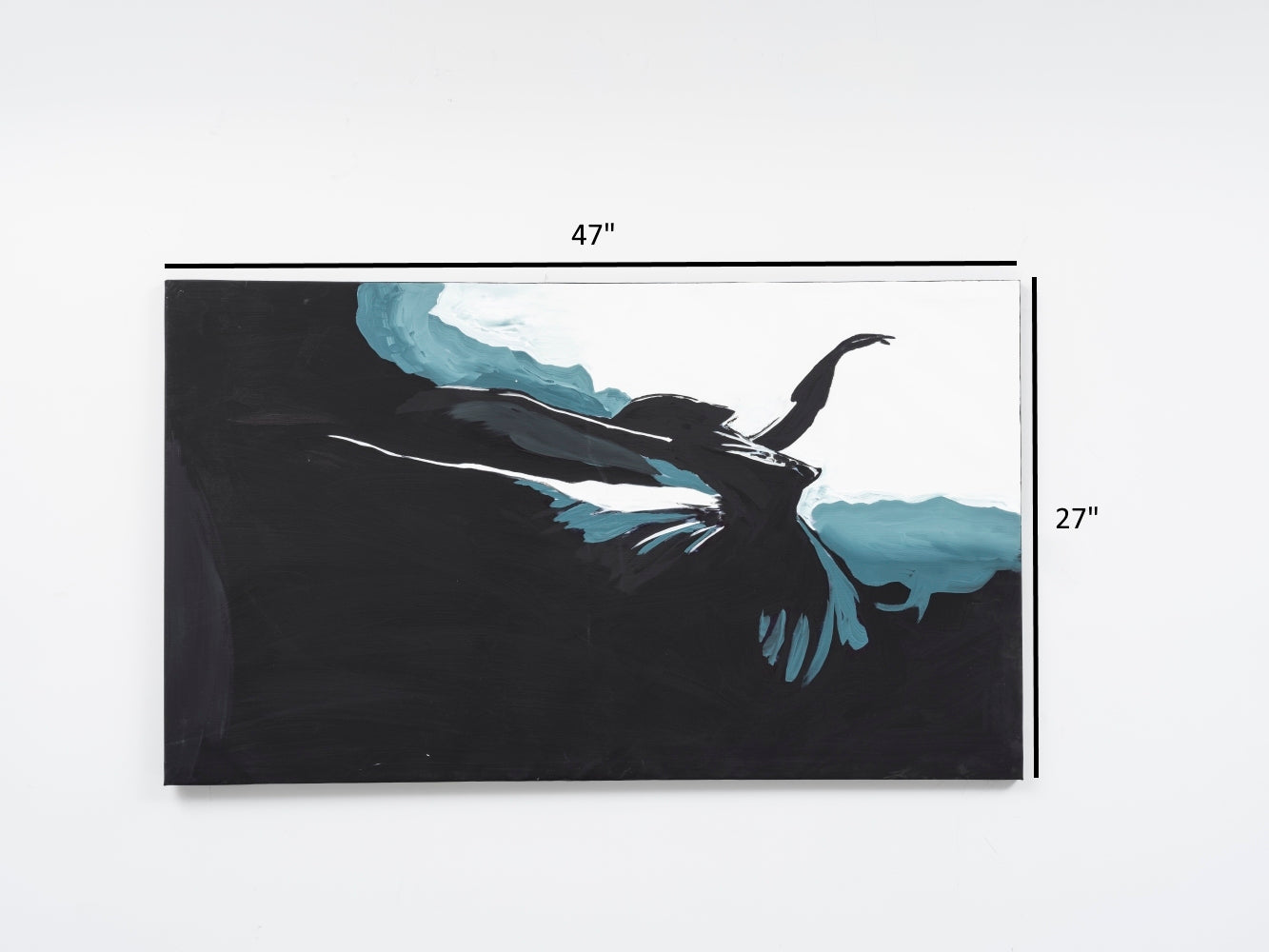 Wandela Wall Canvas Paintings 47'' X 27'' Landscape Unframed Black Oversized 41In Hand Painted Art Canvas