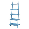 5 Tier Ladder Shelf Blue Wood