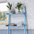 5 Tier Ladder Shelf Blue Wood