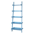 5 Tier Ladder Shelf Blue Wood