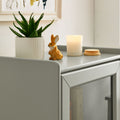 Modern Bathroom Storage Cabinet & Floor Standing Cabinet With Glass Door With Double Adjustable Shelves And One Drawer, Extra Storage Space On Top, Gray 19.75