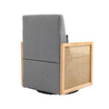 Coolmore 360 Degree Swivel Barrel Club Chair With One Pillow,Modern Comfortable Upholstered Accent Chair,Linen Accent Chair For Living Room,Bedroom Grey Linen Grey Primary Living Space Modern Foam Linen