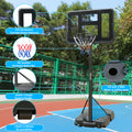 Portable Basketball Hoop Height Adjustable Basketball Hoop Stand 6.6Ft 10Ft With 44 Inch Backboard And Wheels For Adults Teens Outdoor Indoor Black Sporty Iron