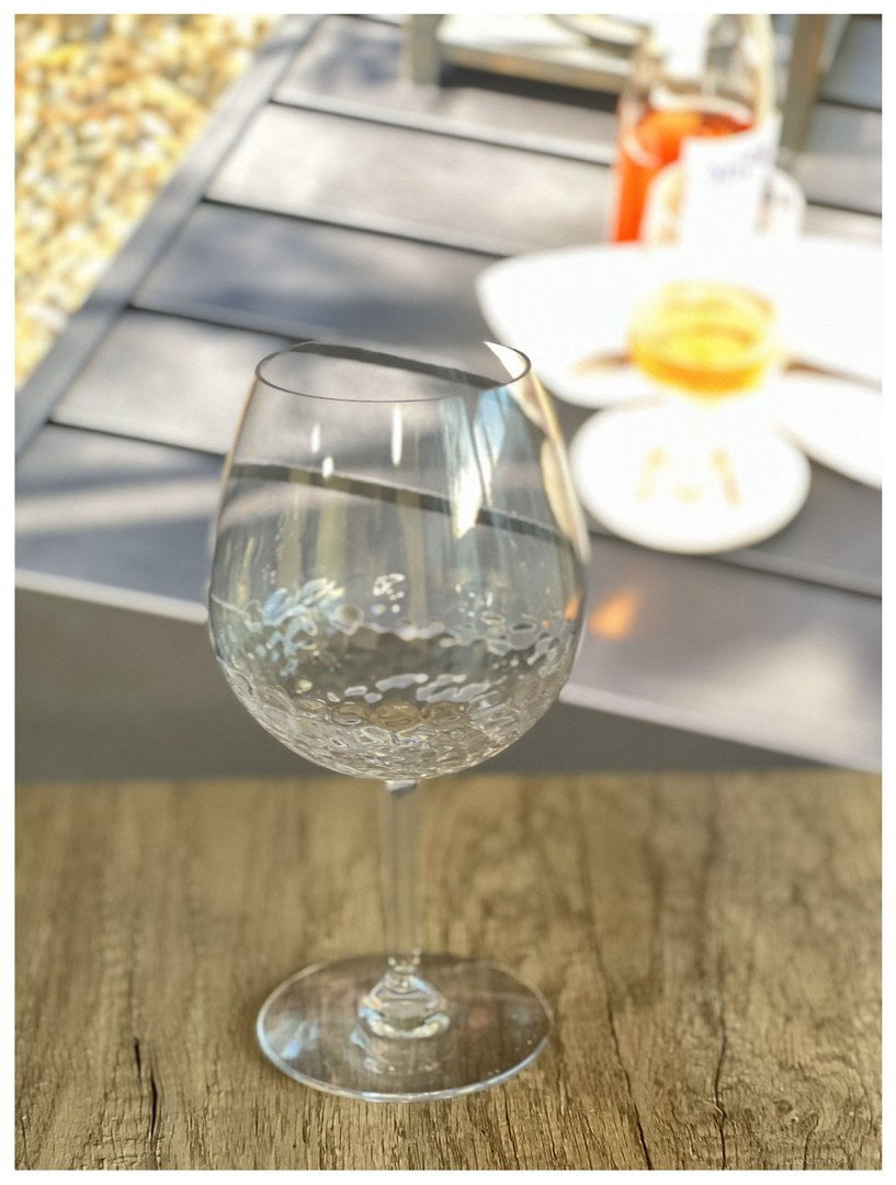 Plastic Wine Glasses Set Of 4 22Oz , Bpa Free Tritan Hammer Wine Glass Set, Unbreakable Red Wine Glasses, White Wine Glasses Clear Glass