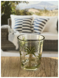 Palm Tree Design Acrylic Glasses Drinking Set Of 4 Dof 15Oz , Plastic Drinking Glasses, Bpa Free Cocktail Glasses, Drinkware Set, Plastic Water Tumblers Clear Acrylic