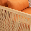 Coolmore 360 Degree Swivel Barrel Club Chair With One Pillow,Modern Comfortable Upholstered Accent Chair,Linen Accent Chair For Living Room,Bedroom Orange Linen Orange Primary Living Space Modern Foam Linen