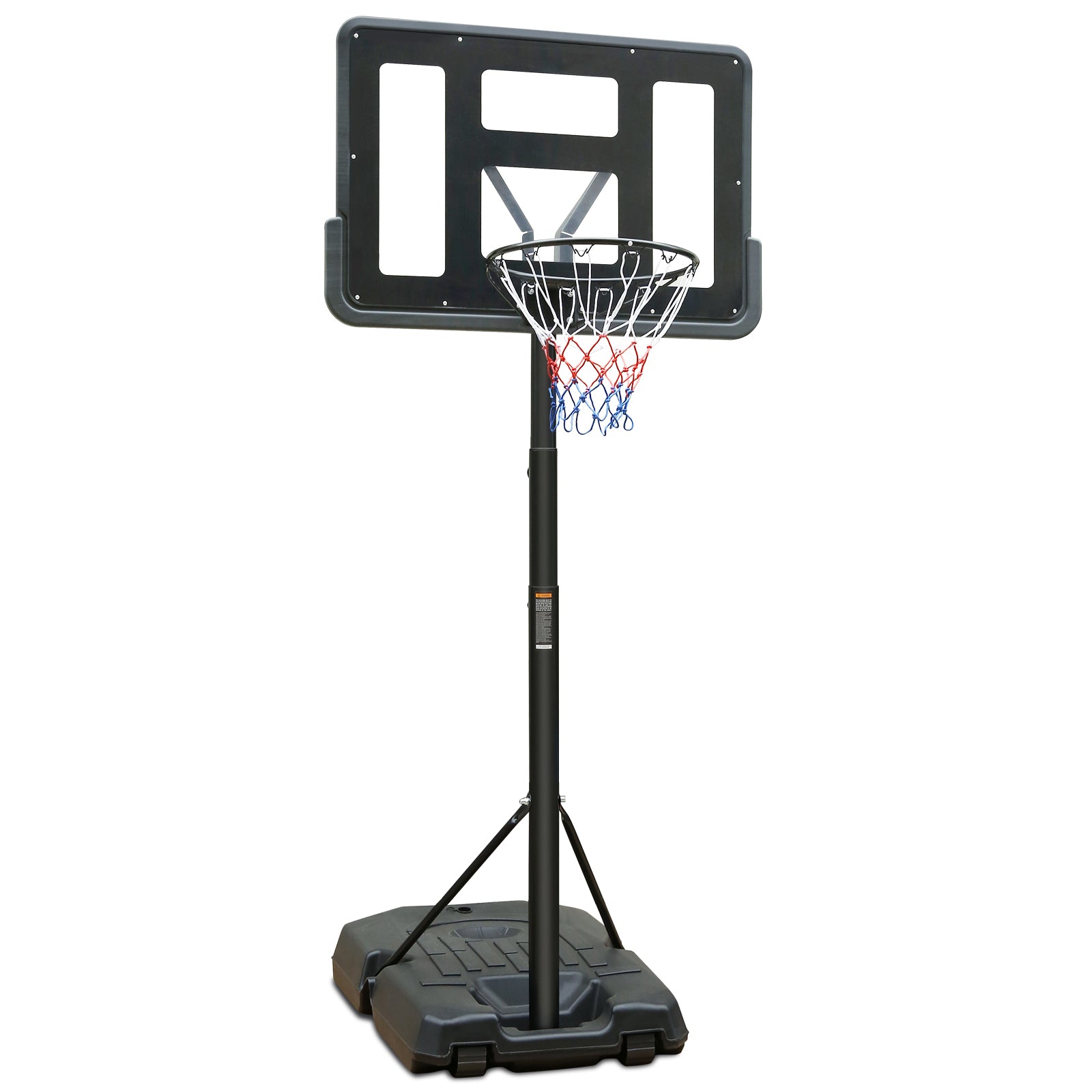 Portable Basketball Hoop Height Adjustable Basketball Hoop Stand 6.6Ft 10Ft With 44 Inch Backboard And Wheels For Adults Teens Outdoor Indoor Black Sporty Iron