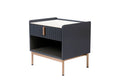 Modern White Grey End Table Or Night Stand Stone Tabletop & Gold Frame White Gray Primary Living Space Contemporary,Modern Square Drawers Coffee & End Tables Lacquered Sintered Stone Engineered Wood
