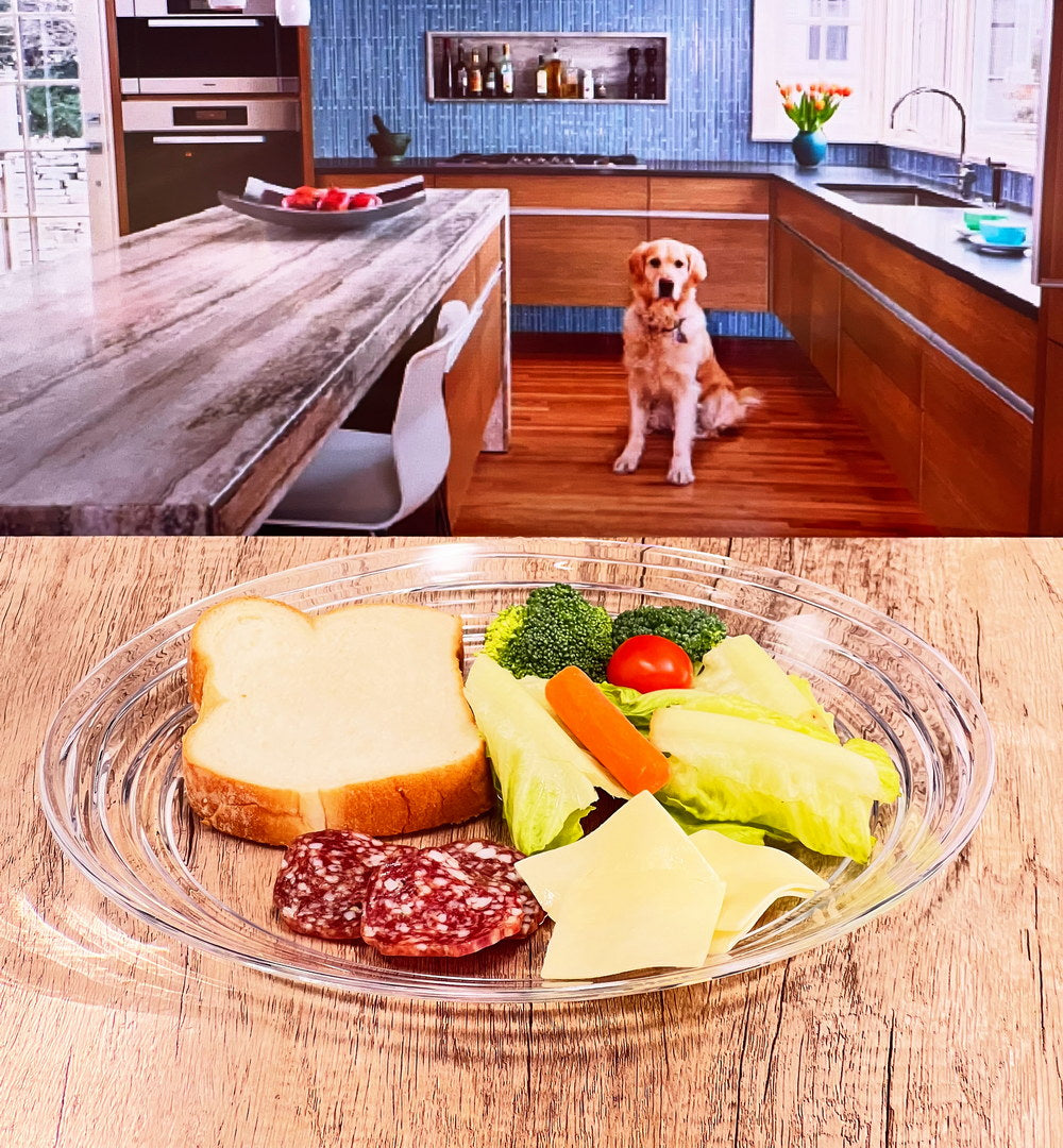 Designer Swirl 12" Acrylic Dinner Plates Set Of 4, Crystal Clear Plastic Plates Reusable, Unbreakable Kitchen Plates For All Occasions Bpa Free Dishwasher Safe Clear Acrylic