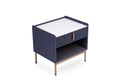 Modern White Grey End Table Or Night Stand Stone Tabletop & Gold Frame White Gray Primary Living Space Contemporary,Modern Square Drawers Coffee & End Tables Lacquered Sintered Stone Engineered Wood