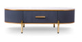 Modern Coffee Table White Gray Sintered Stone Top & Gold With Drawer White Gray Gray Soft Close Drawers Primary Living Space Contemporary,Mid Century Modern Oval Drawers Coffee & End Tables Polished Sintered Stone Ceramic Mdf