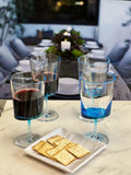 Oval Halo Plastic Wine Glasses Set Of 4 12Oz , Bpa Free Acrylic Wine Glass Set, Unbreakable Red Wine Glasses, White Wine Glasses Blue Acrylic
